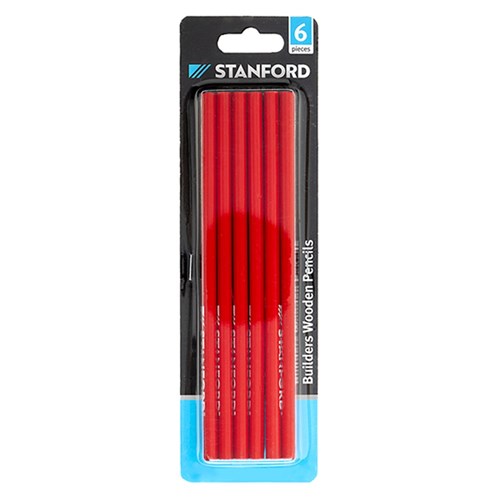 Builders Wooden Pencils 6Pk