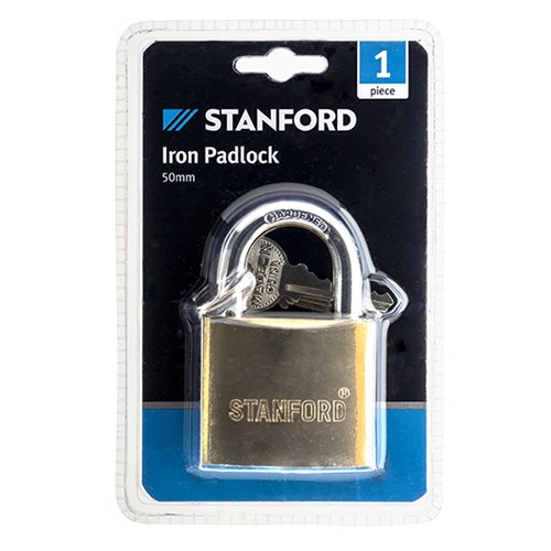 Padlock Iron w Brass Coating 50mm