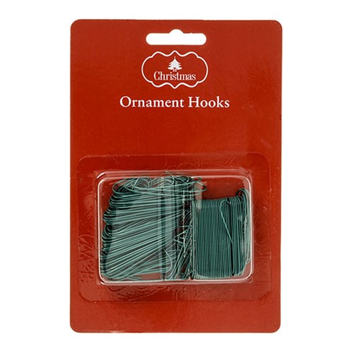 Xmas Decoration Hooks Green 200pk