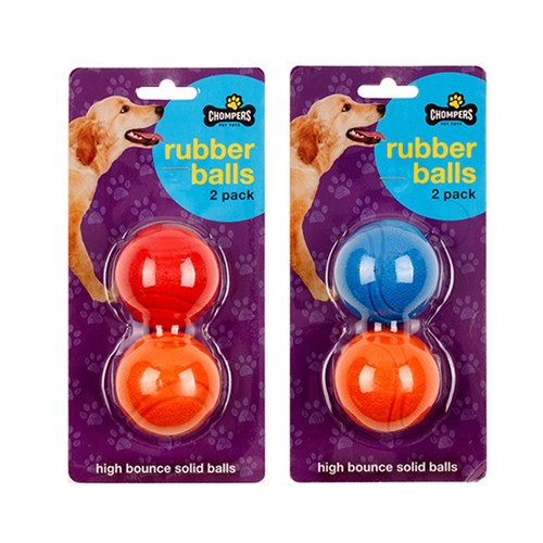 Dog Toy Solid Rubber Balls 2pk