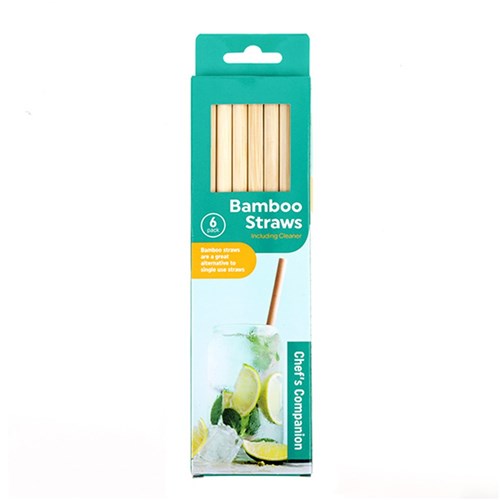 Straws Bamboo 6pcs Inc Cleaner 19.8*Dia6mm