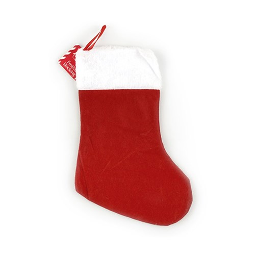 Stocking Xmas 18x38cm Red/White