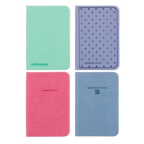 Address Book PU Cover 4 Asstd Cols A7 Pocket