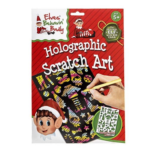Xmas Elves BB Elf Holographic Scratch Art Set