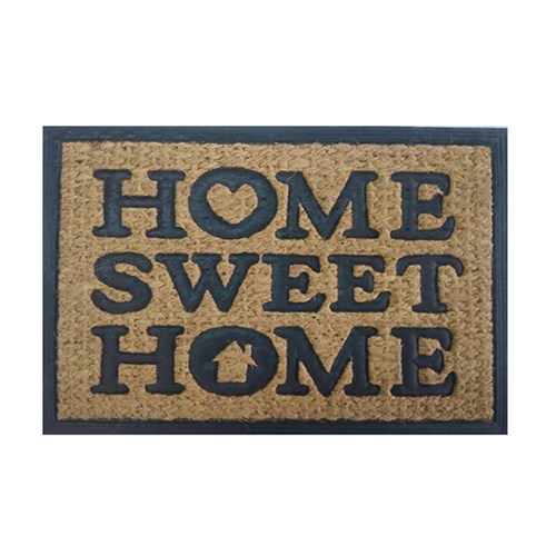 Mat Coir Home Sweet Home Rubber Backed 40x60cm