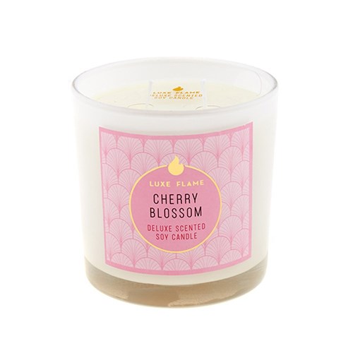 Candle Soy Scented Glass Jar Cherry Blossom 10x10cm 64hrs
