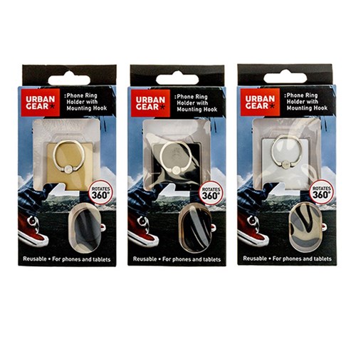 Phone Ring Holder w Hook 3 Asstd