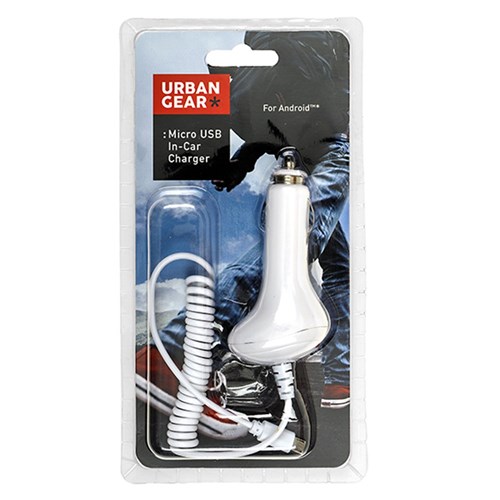Car Charger w Micro USB Cable White
