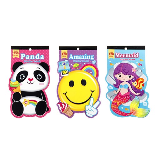 Stickers Kids Book 250Pc 3 Asstd