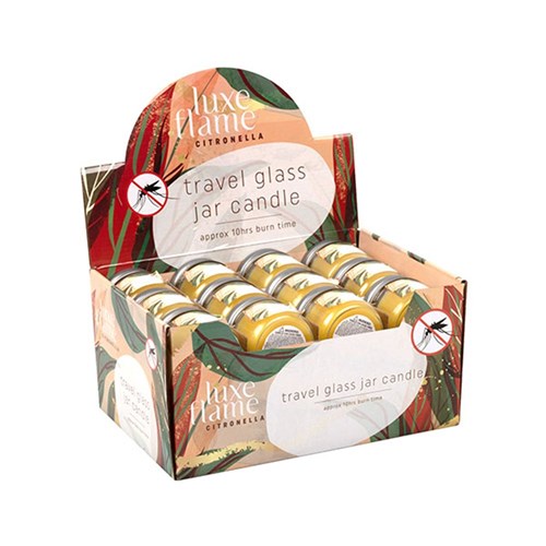 Candle Citronella Travel Glass Jar w Tin Lid 6.2x5.6cm 10hr