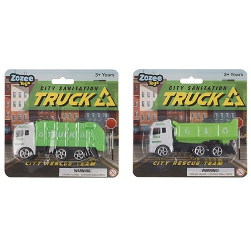 Toys Truck Sanitation Green 2 Asstd Design