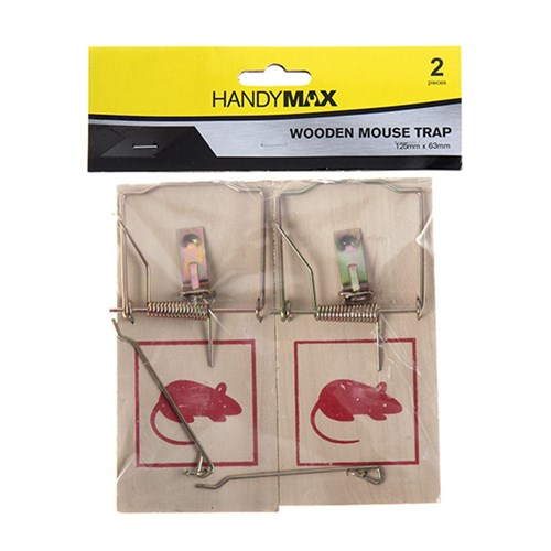 Mouse Trap Wooden 2Pk 12.5x6.3cm