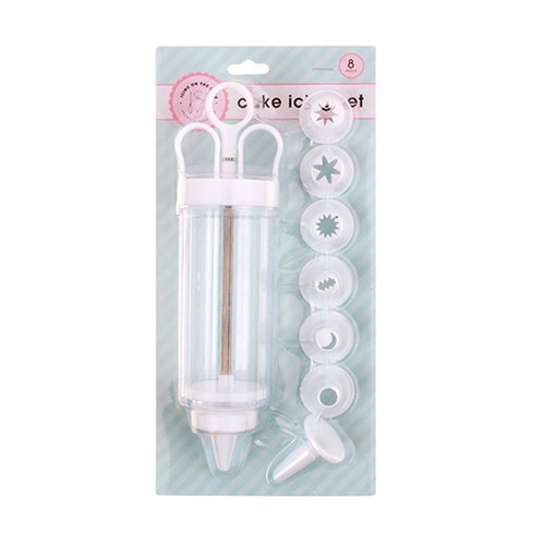 Cake Icing Set Syringe 8 Nozzles 21x4.cm
