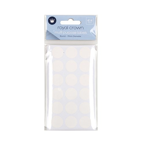 Label Multi Purpose Round White 414Pk 19mm