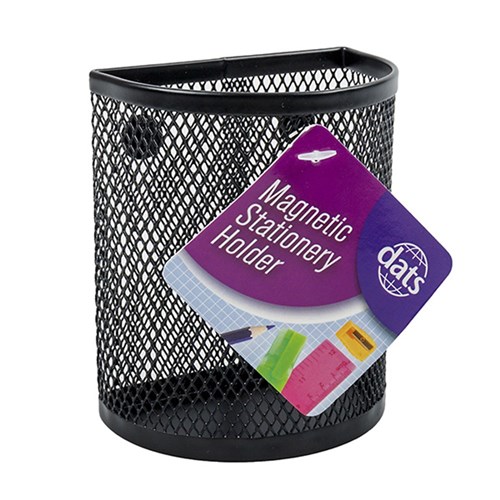 Holder Magnetic Stationery Pencil Pen Metal Mesh Black