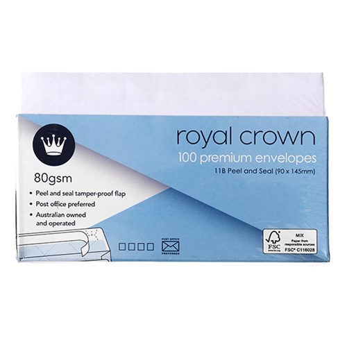 Envelope Wht Wallet P&S Lining 80gsm 100Pk P7.6 FSC Mix 70%