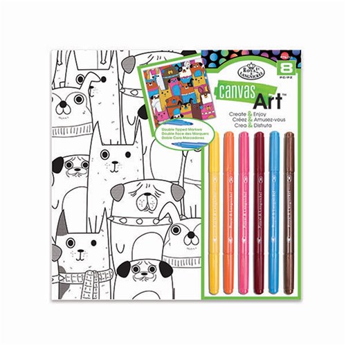 Canvas Art Set R&L Markers Dogs 25x25cm SRT