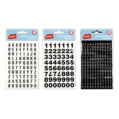 Stickers Multi Purpose 3 Asstd Letters & Numbers 10 Sheets