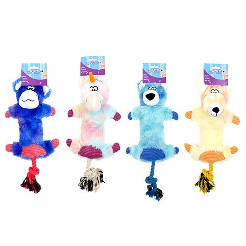 Dog Toy Plush Animals Squeaky 4 Asstd 40cm