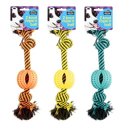 Dog Toy Rope 3 Asstd Cols 29cm
