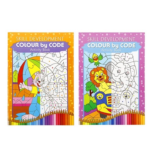 Book Kids Colour by Code A4 32pg 2 Asstd