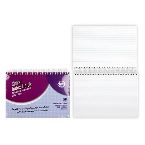 Cards Index SpiralRuled 200gsm 203x127mm 50pk P7.1 FSC Mix