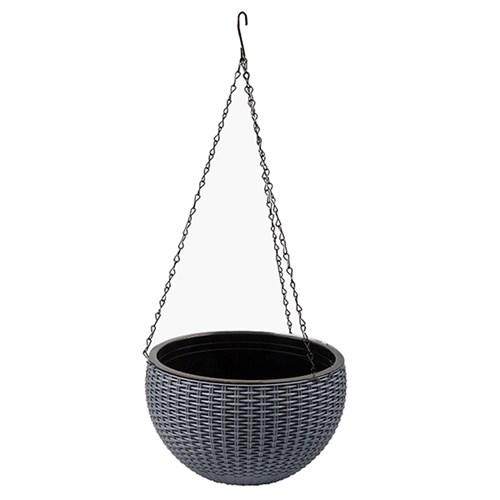 Hanging Basket Plastic Grey 26x16cm