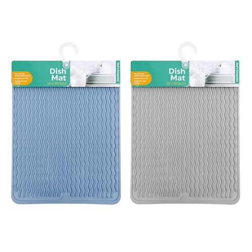 Mat Dish Drying Silicone 30x40.5cm 2 Asst Cols