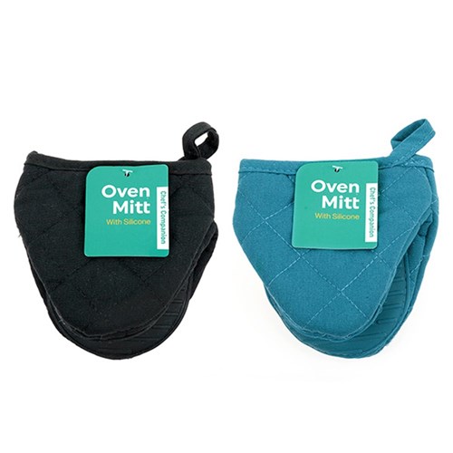 Oven Mitt w Silicone 14x14x18cm 2 Asst Cols