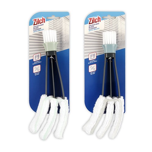 Cleaner Blind Microfibre w Brush 24cm 2 Asst Cols