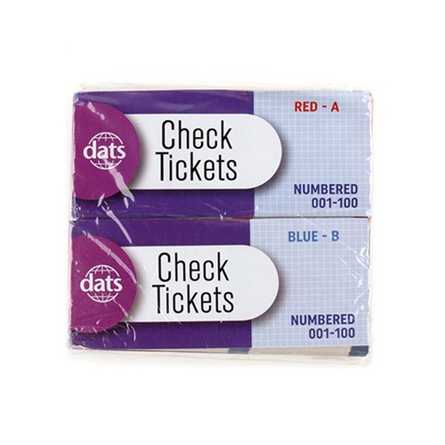 Ticket Check Book 1 to 100 4pk SRT