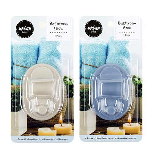 Bathroom Hook 1pk 2 Asst Cols 8x10x5.3cm 49gr