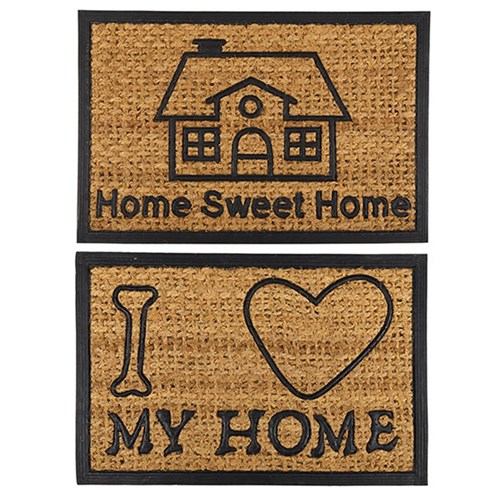 Mat Coir Home 2 Design Rubber Backed 40x60cm
