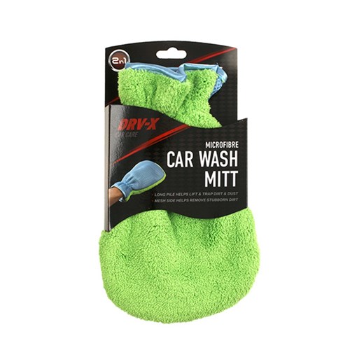 Microfibre Wash Mitt Long Pile 2-in-1 27x15cm