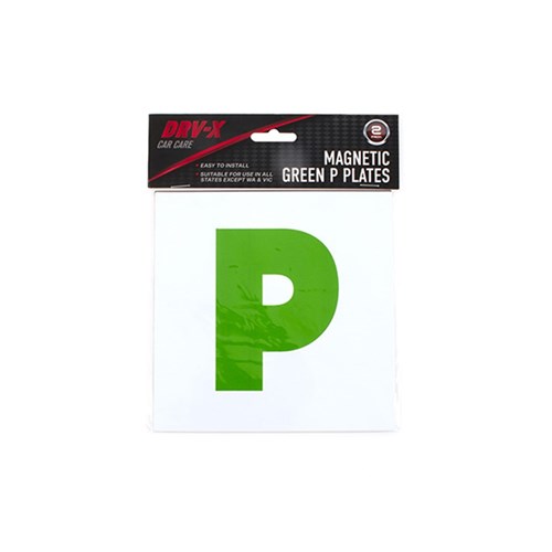 P Plate Green For All Except WA VIC Magnetic 2Pk