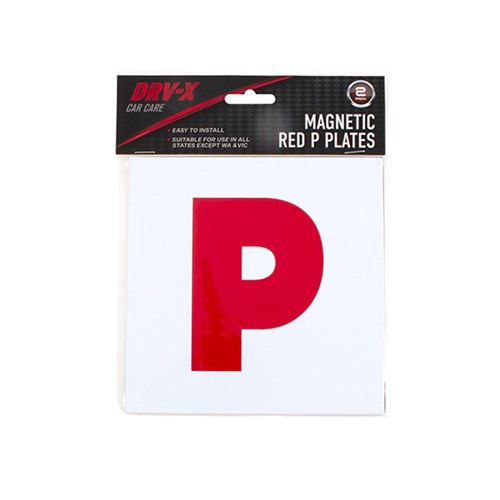 P Plate Red For All Except WA VIC Magnetic 2Pk
