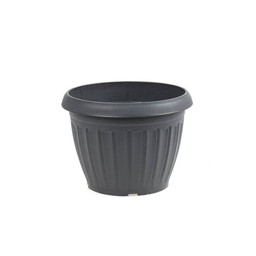 Plastic Pot Grey Round 18x14cm