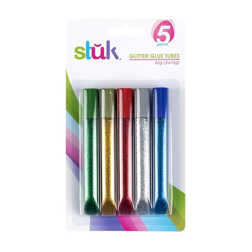 Glue Tube Stick Glitter 13g 5pk