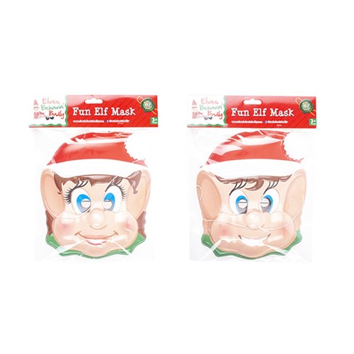 Xmas Elves BB Boy/Girl Elf Face Mask 2 Asstd