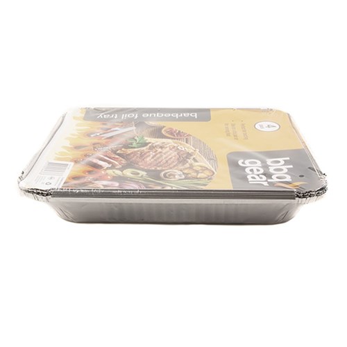 Foil Tray Rectangle w Lid 4pk 32.5x26.2x4.7cm