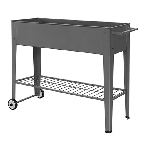 Planter Box Mobile Metal Black 95x35x80cm