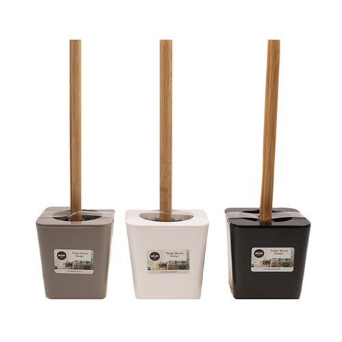 Modish Toilet Brush & Holder w Bamboo Handle 11.6x10x39cm
