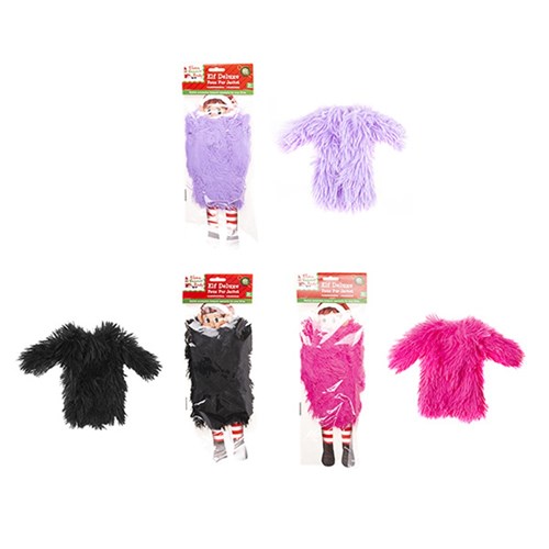 Xmas Elves BB Elf Deluxe Long Fluffy Faux Fur Jacket