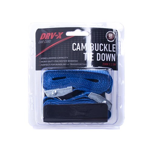 Cam Lock Tie Down 2Pk 2.5Mx25mm 125Dan