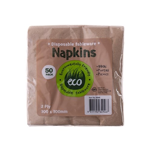 Eco Friendly Napkins 30x30cm Nature Colour Pk50