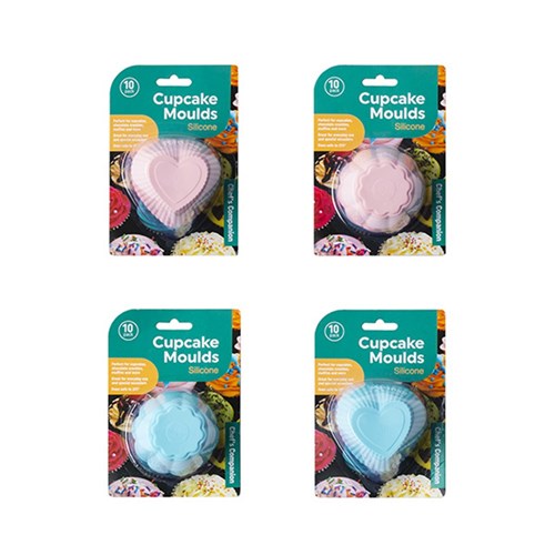 Silicone Style Cup Cake Mould Mini Dia7x3.5cm 10pk 2 Asst
