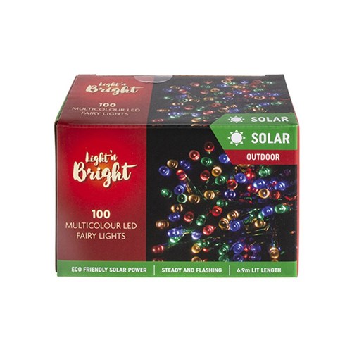 Lights Fairy Solar Multicolour 2F Pk100