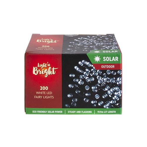 Lights Fairy Solar White 12F Pk200