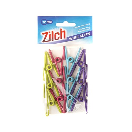 Wire Clips 12pk Asst Cols