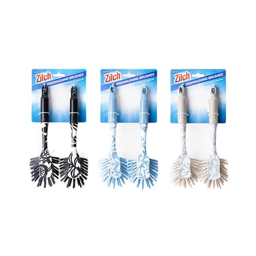 Print Dishwashing Brush 2pk 25cm 3 Asst Design